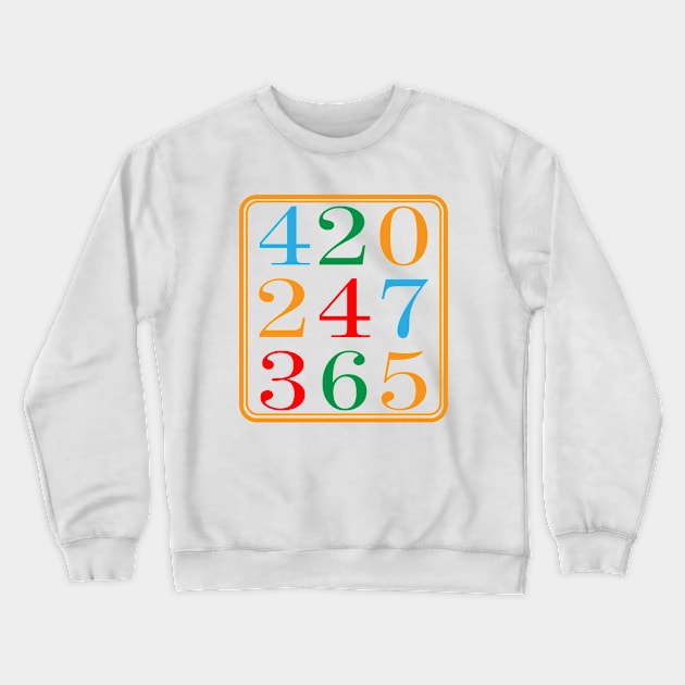 420 247 365 Weed Smoker Logo Crewneck Sweatshirt by Illustrious Graphics 